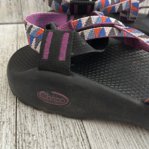 Chaco ZX2 Classic Sandal Women's Toe Loop Purple Geometric Print - Picture 3 of 8